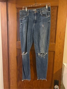 Distressed High-Rise Blue Women's Jeans